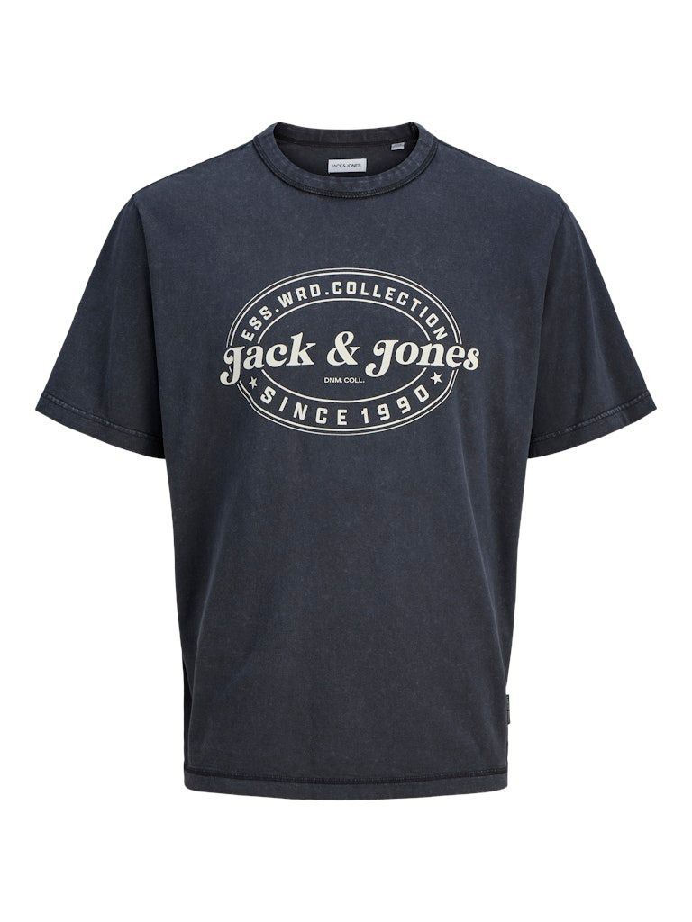 JJEDOVER PRINT TEE SS CREW NECK SN Black