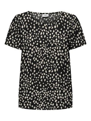 JDYTROYA LIFE S/S O-NECK TOP WVN DIA Black/04-25-29 SILVE