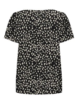 JDYTROYA LIFE S/S O-NECK TOP WVN DIA Black/04-25-29 SILVE