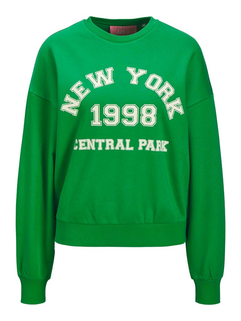 JXMERLE RLX SHORT LS CREW SWT LN Green Bee/NEW YORK