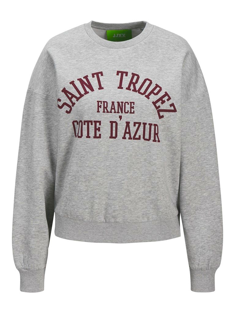 JXMERLE RLX SHORT LS CREW SWT LN Light Grey Melange-SAINT TROPE