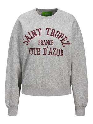 JXMERLE RLX SHORT LS CREW SWT LN Light Grey Melange-SAINT TROPE