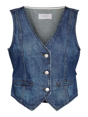NMSANJA DENIM WAISCOAT AZ382DB CURVE Dark Blue Denim