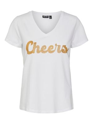 PCMERIMA SS T-SHIRT FC BC Bright White/CHEERS
