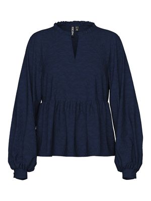 PCNALANI LS V-NECK TOP WVN D2D FSY Maritime Blue