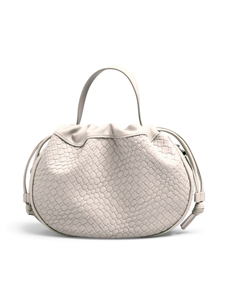 PCBALLOON LARGE BRAIDED BAG Silver Mink