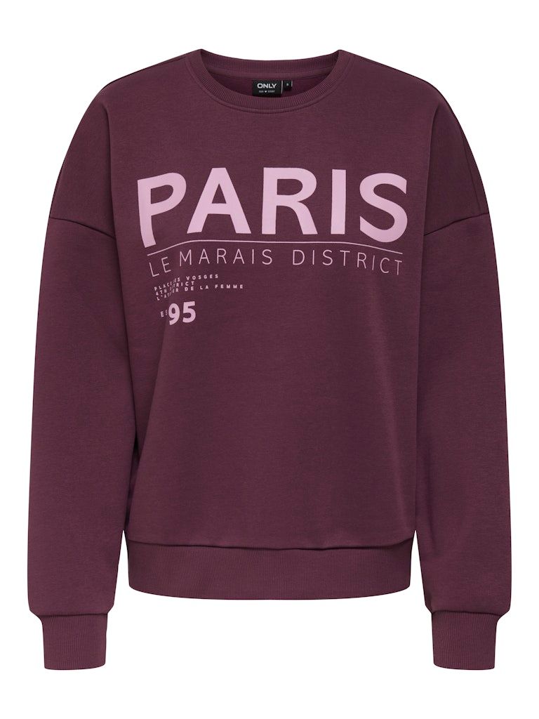 ONLZENJA BOXY L/S BOX SWT Mauve Wine/Paris