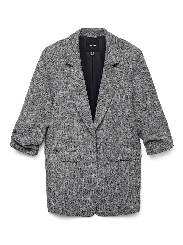 VMFRIDA 3/4 REGULAR BLAZER NOOS Black-SALT AND PEPPER