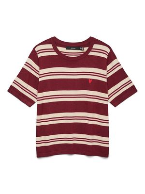 VMCARMELIA SS O-NECK PULLOVER Syrah-W ROSE ELGANCE N BIRCH