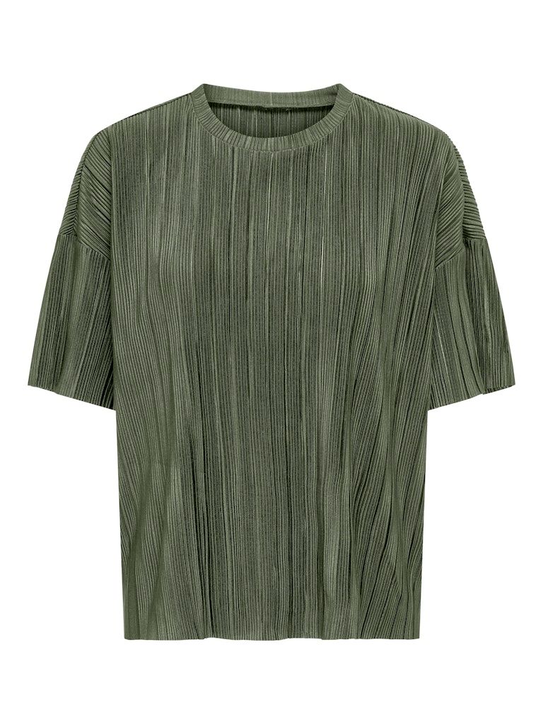 ONLRAVENNA S/S PLISSE TOP NOOS Four Leaf Clover