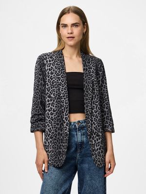 PCBOSELLA 3/4 PRINTED BLAZER NOOS BC Grey/LEO