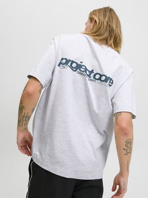 JCOUNION BACK PRINT TEE SS CREW NOOS White Melange