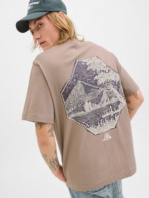 JORGRAMERCY BACK GRAPHIC TEE SS CN Mocha Meringue
