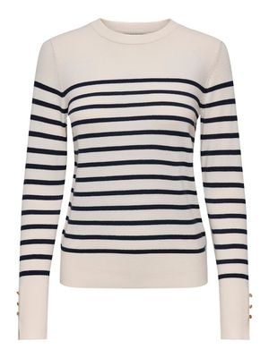 JDYMALOU L/S ON BUTTON PULLOVER KNT NOOS Eggnog/SKY CAPTAIN