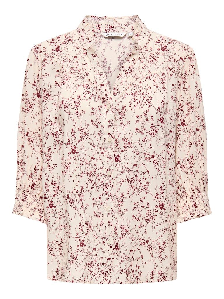 ONLRAYA 3/4 SHIRT WVN NOOS Egret-ZINFANDEL FLOWER