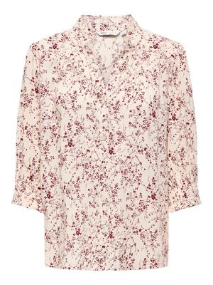 ONLRAYA 3/4 SHIRT WVN NOOS Egret-ZINFANDEL FLOWER