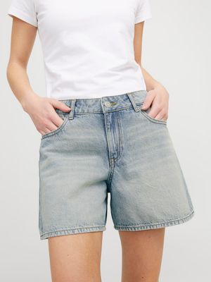 JXLAURA SHORT MW DENIM SHORTS DNM SN Light Blue Denim-VINTAGE