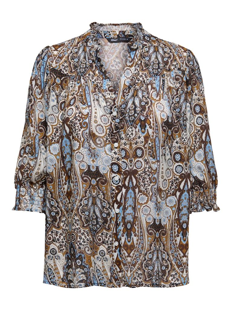ONLRAYA 3/4 SHIRT WVN NOOS Chicory Coffee-BOLZANO