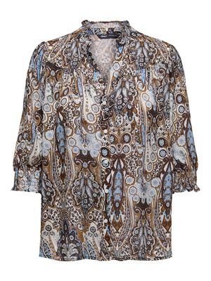 ONLRAYA 3/4 SHIRT WVN NOOS Chicory Coffee-BOLZANO