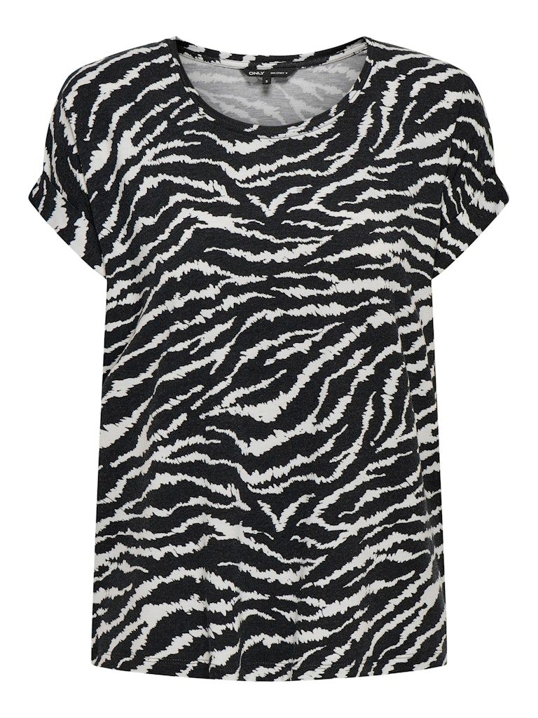 ONLMOSTER AOP S/S TOP NOOS JRS Cloud Dancer/ZEBRA