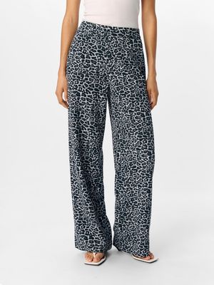 OBJALBA LISA WIDE PANT PRINT NOOS Grey/Leo