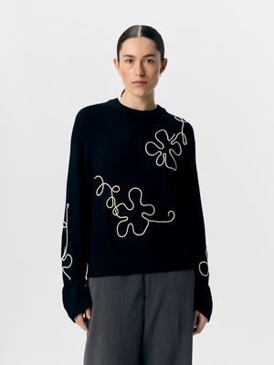 OBJLANEY RUBIN LS PULLOVER NOOS Black-Sandshell new floral