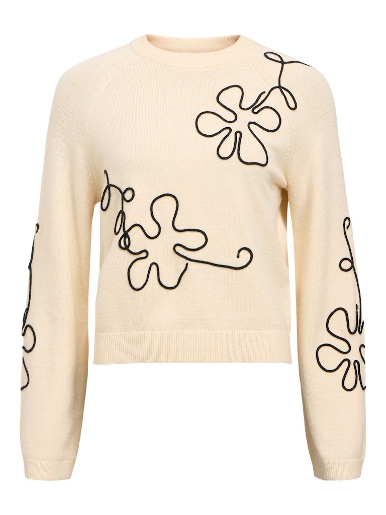 OBJLANEY RUBIN LS PULLOVER NOOS Sandshell-Black new floral