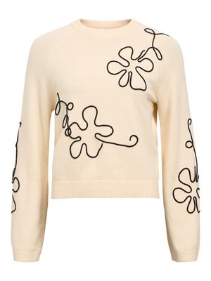 OBJLANEY RUBIN LS PULLOVER NOOS Sandshell-Black new floral