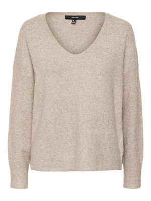 VMDOFFY LS V-NECK BLOUSE GA NOOS Sepia Tint/MELANGE