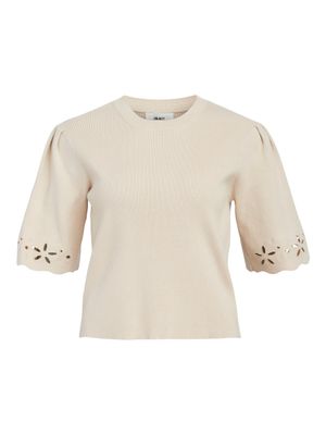 OBJREYNARD S/S KNIT PULLOVER 126 Sandshell