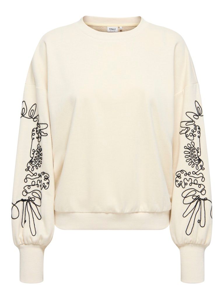 ONLBROOKE L/S O-NECK DETAIL SWT NOOS Birch/Black Magnolia