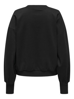 ONLBROOKE L/S O-NECK DETAIL SWT NOOS Black-Ecru draw flower
