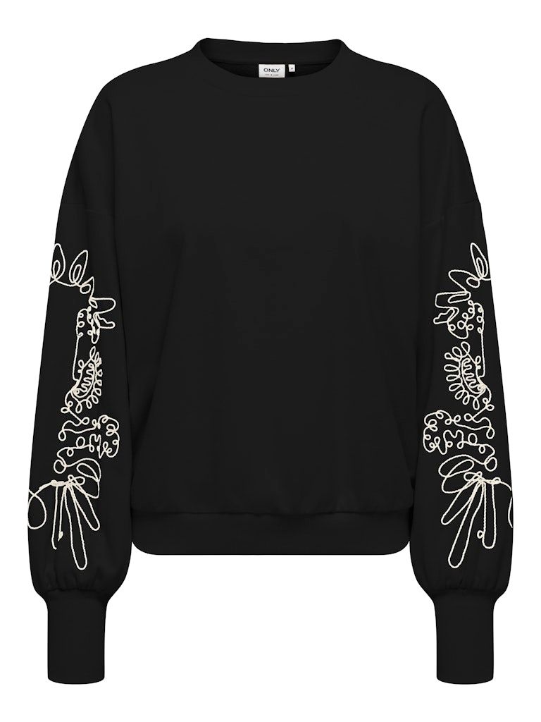 ONLBROOKE L/S O-NECK DETAIL SWT NOOS Black-Ecru Magnolia
