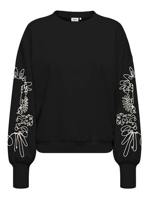 ONLBROOKE L/S O-NECK DETAIL SWT NOOS Black-Ecru Magnolia
