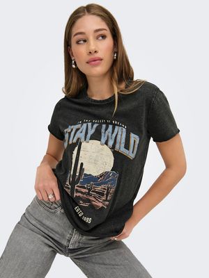 ONLLUCY LIFE REG S/S TOP JRS NOOS Black/Texana wild