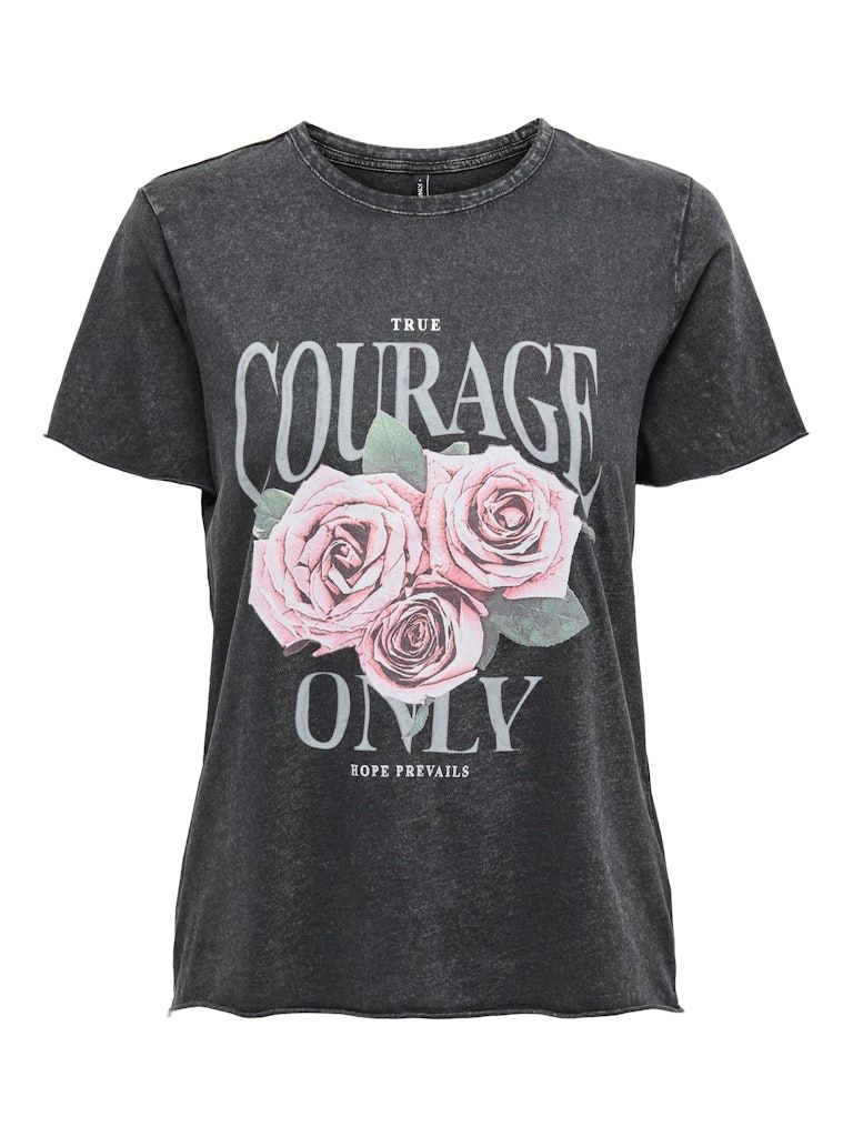 ONLLUCY LIFE REG S/S TOP JRS NOOS Black/Rose courage
