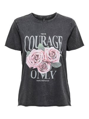 ONLLUCY LIFE REG S/S TOP JRS NOOS Black/Rose courage