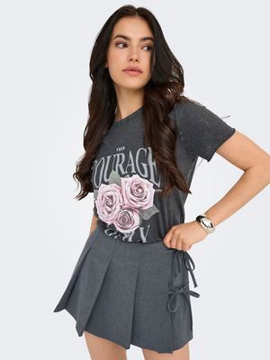 ONLLUCY LIFE REG S/S TOP JRS NOOS Black/Rose courage