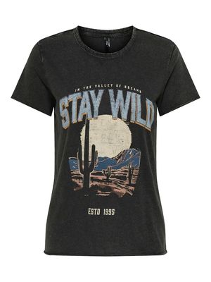ONLLUCY LIFE REG S/S TOP JRS NOOS Black/Texana wild