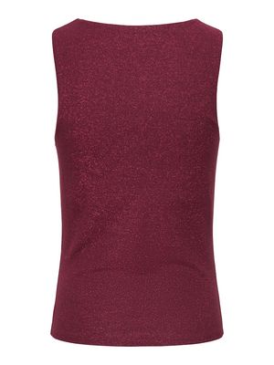 ONLEA GLITTER S/L 2-WAYS TOP JRS NOOS Chocolate Truffle-Chocolate