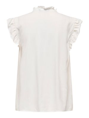 PGRIE LIFE S/L EMB TOP WVN Cloud Dancer/EMBROID