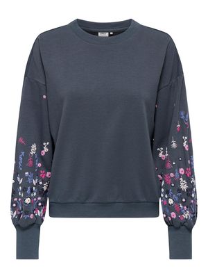 ONLBROOKE L/S O-NECK FLOWER SWT NOOS Ombre Blue-SLEEVE FLOWER PRT