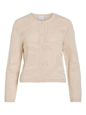 VIEILEEN O-NECK L/S KNIT CARDIGAN/PB Birch