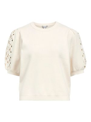 OBJYUKI S/S RE KNIT PULLOVER NOOS White Sand