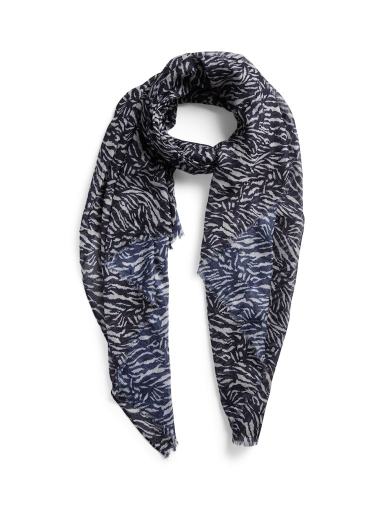 PCELFRIDA LONG SCARF NOOS BC Black-ZEBRA
