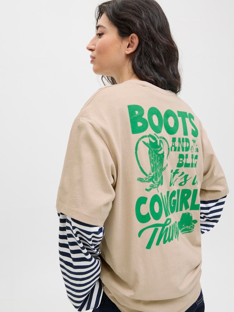 JXMILLOW LOOSE SS TEE JRS Feather Gray-BOOTS AND BLING