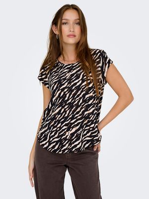 ONLVIC S/S AOP TOP NOOS WVN Brush/DERIFTING ZEBR