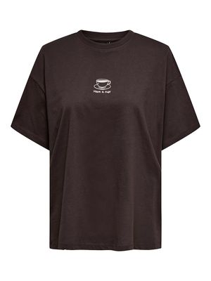 ONLVIVVI LIFE S/S LOVELY TOP JRS Seal Brown/Coffee