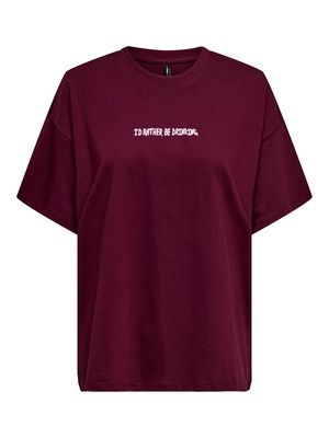 ONLVIVVI LIFE S/S LOVELY TOP JRS Zinfandel/The shop