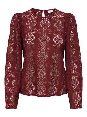 JDYHURRAY L/S LACE TOP JRS Cabernet